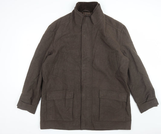 Additional front view of Thomas Nash Men's Brown 2XL Cotton Overcoat Jacket