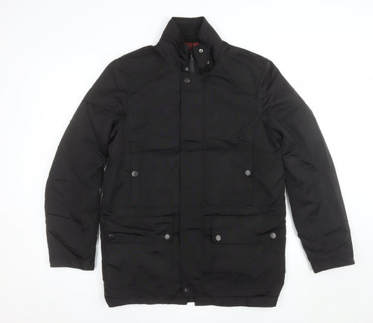 Thomas Nash Men's Black Parka Jacket Size S Water Resistant