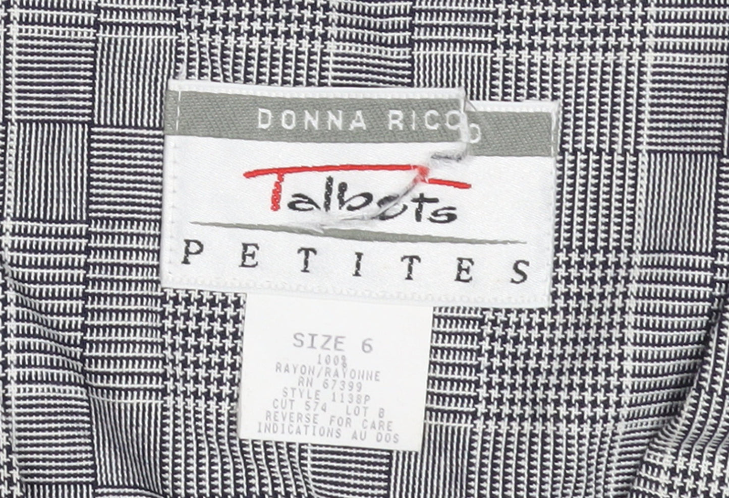 Talbots Petites Grey Check Sheath Business Dress Size 6
