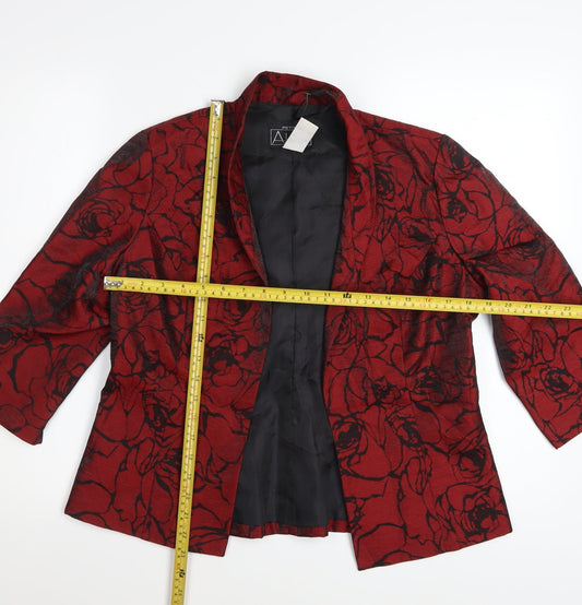 Alex Evenings Petite Red Floral Blazer Jacket Women’s M Chic Formal