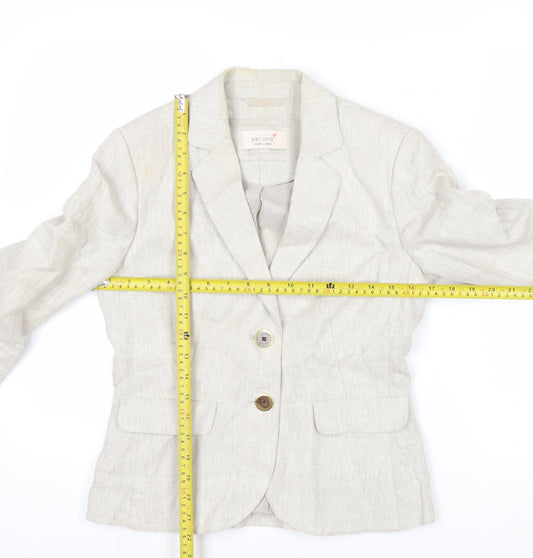 Marks and Spencer Per Una Beige Linen Women's Blazer Size 12