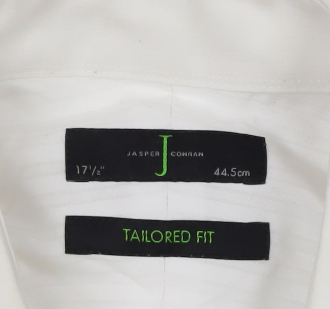 Jasper Conran Men's White 17.5in Tailored Fit Long Sleeve Cotton Dress Shirt