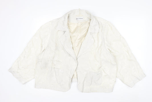 Marks and Spencer Autograph Women Ivory Textured Blazer Jacket UK 22