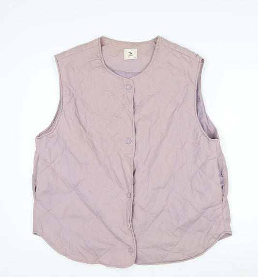 Tu Women Purple Quilted Padded Waistcoat Size 20 Regular Fit