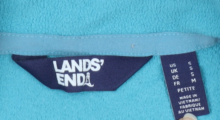 Lands' End Women's Blue Fleece Full Zip Petite Jacket Size S