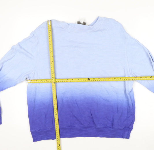 Marks and Spencer Women Purple Ombre Cotton Pullover Sweatshirt M
