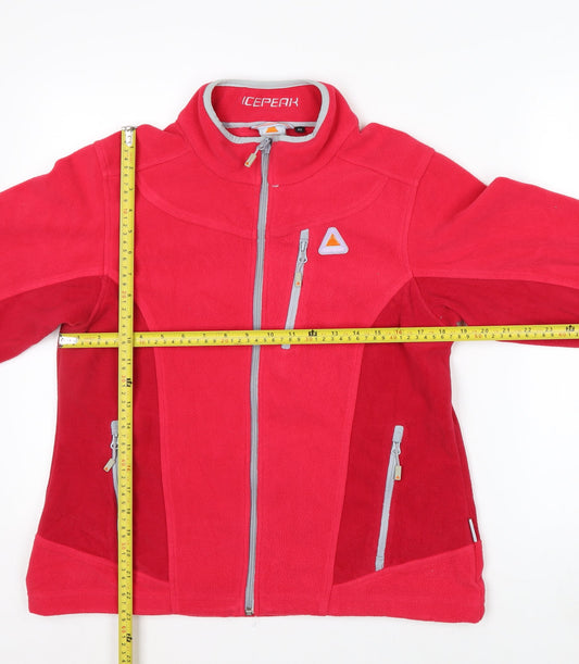 Icepeak Womens Red Fleece Full Zip Outdoor Jacket Size 14