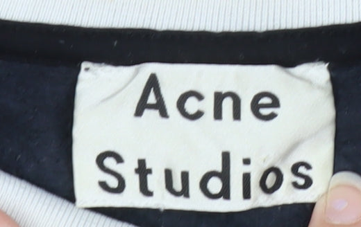 Acne Studios Men's Black Logo Crew Neck Sweatshirt Size M