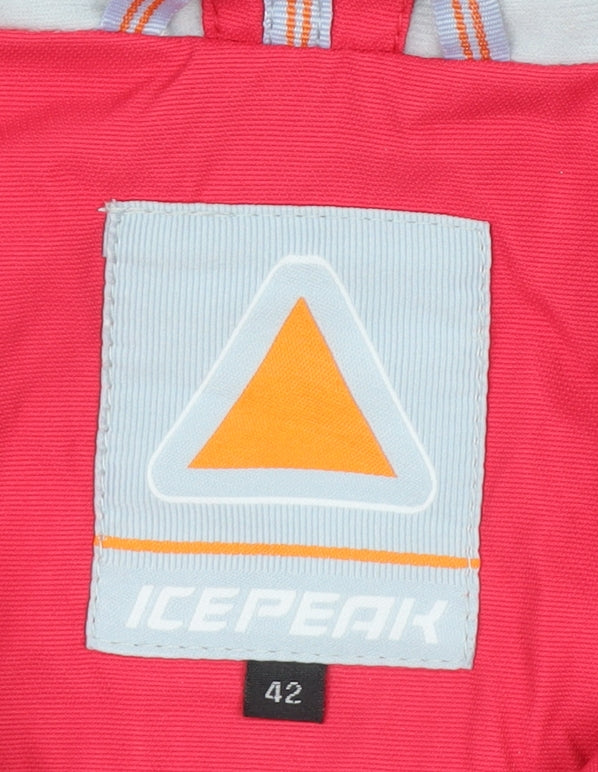 Icepeak Womens Pink Waterproof Ski Jacket Size 14 Hooded Winter Coat