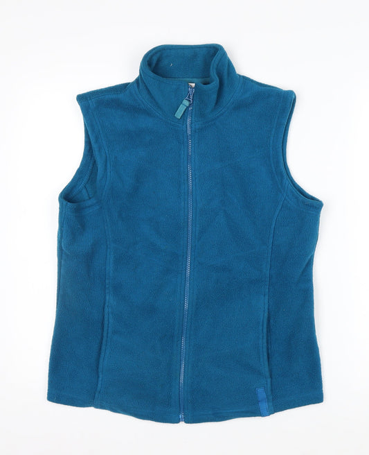 M&Co Women’s Blue Fleece Zip Waistcoat Bodywarmer M