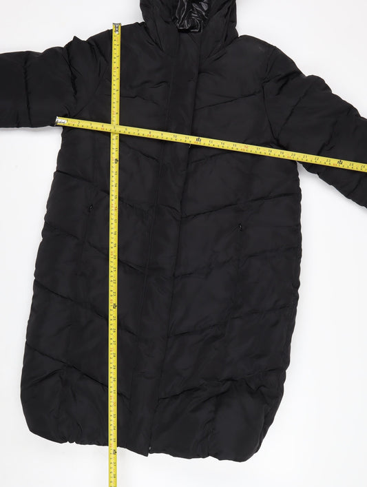 Marks and Spencer Girls Black 13-14 Years Hooded Puffer Coat Winter Jacket