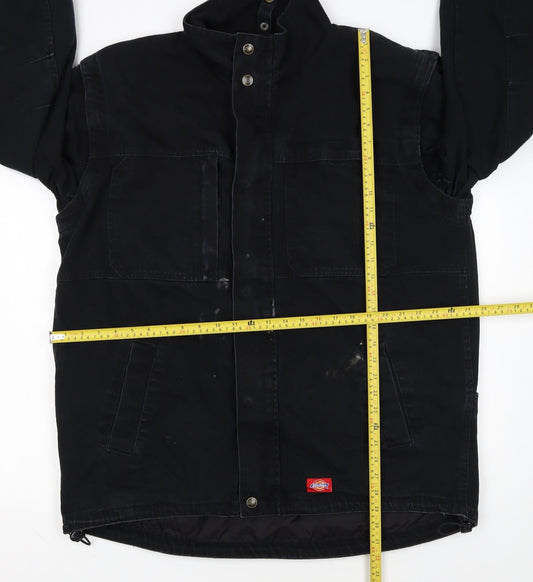 Dickies Men's Black L Cotton Work Jacket Lined Full Zip Workwear