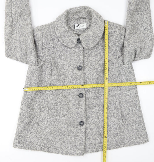BHS Women’s Grey Petite Size 18 Wool Blend Mid-Length Coat