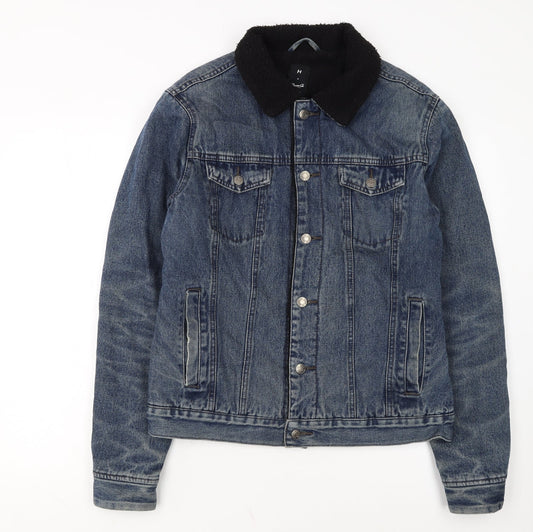 Denim Co Men's Blue Sherpa Lined Denim Jacket Size M