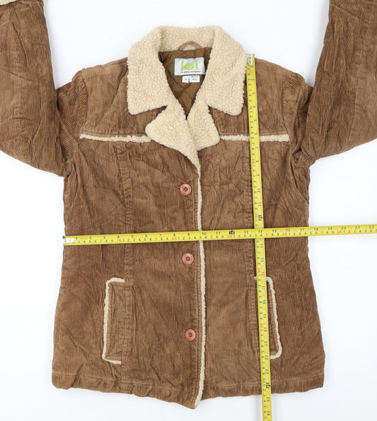 l.e.i. Women's Brown Corduroy Faux Shearling Jacket Size S