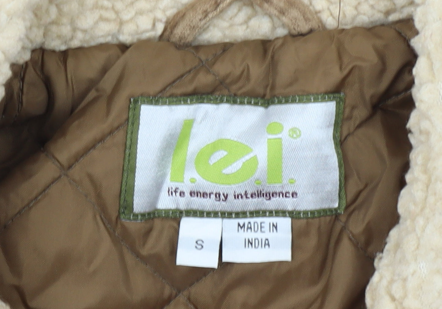 l.e.i. Women's Brown Corduroy Faux Shearling Jacket Size S