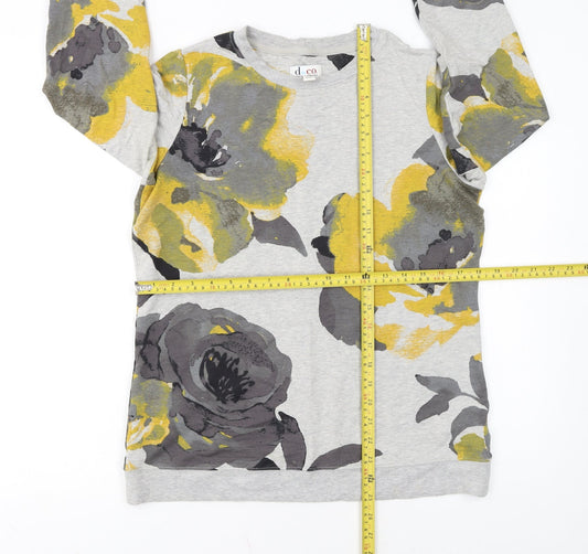 Denim & Co Women’s Grey Floral Pullover Sweatshirt XS