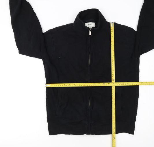Marks and Spencer Men's Black M Basic Full Zip Fleece Jacket
