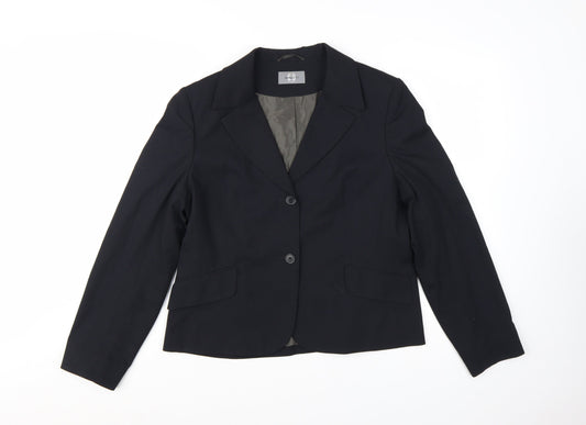 Additional front view of Amaranto Women's Black, size 16, Single-Breasted Blazer
