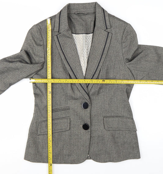 F&F Womens Grey Size 12 Classic Single-Breasted Suit Blazer
