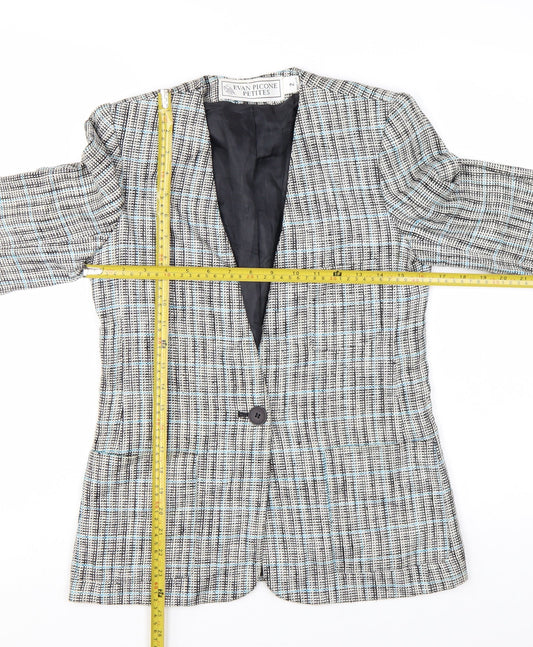 Evan-Picone Petites Women's Beige Checked Blazer Jacket Size 2