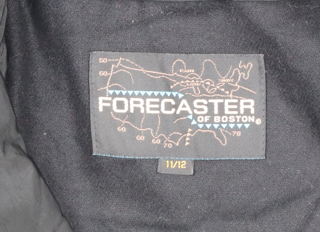 Forecaster of Boston Women's Black Trench Coat Size 12 Classic Long Belted