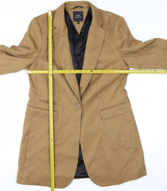Next Tailoring Women's Beige Wool Blend Single-Breasted Blazer UK 16T