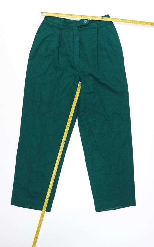 RUSS Womens Green High Waist Pleated Trousers Size 10
