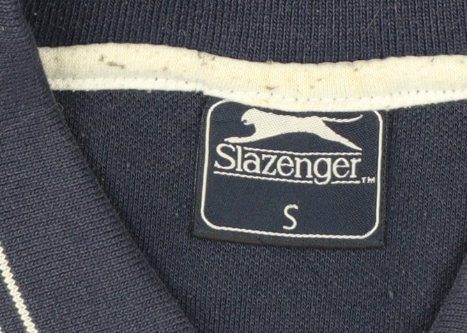 Slazenger Men's Navy Blue Polo Shirt Size S Short Sleeve Classic Fit