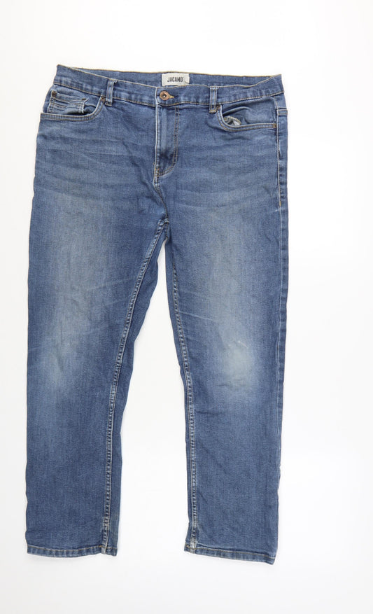 Jacamo Men Blue Denim Straight Jeans 36S Regular Fit