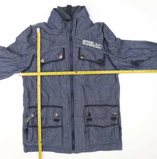 Superdry Men's Blue Cotton 2XL Casual Zip Jacket