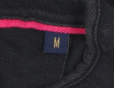 Henri Lloyd Men's Black Cotton Polo Shirt Size M Button Collar