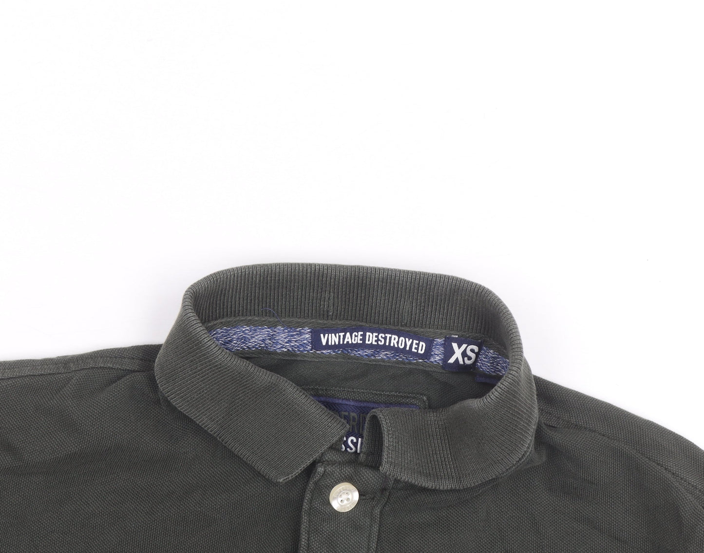 Superdry Men's Green XS 'Vintage Destroyed' Polo Shirt