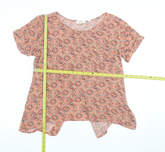 Fat Face Women’s Orange Floral Tunic Blouse Size 10