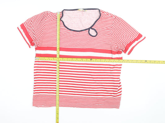 Alice Colmar Women's Red Striped Jersey T-Shirt Size 12
