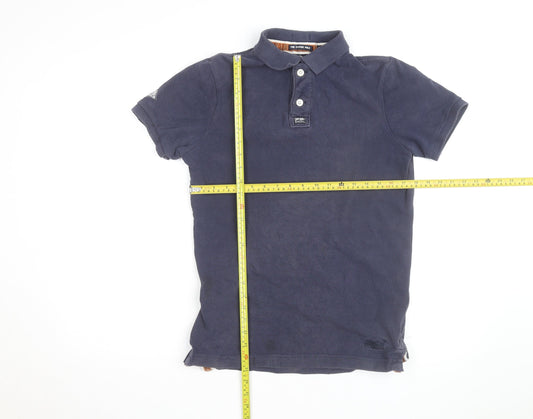 Superdry Men's Blue Slim Fit Cotton Polo Shirt Size M
