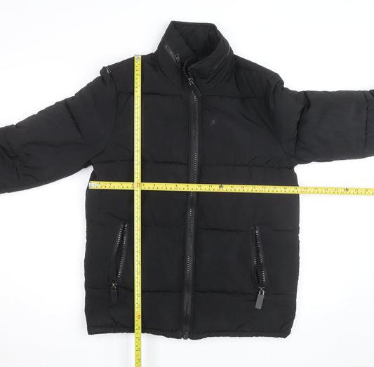 Topman Men's Black XS Puffer Jacket Full Zip Winter Coat