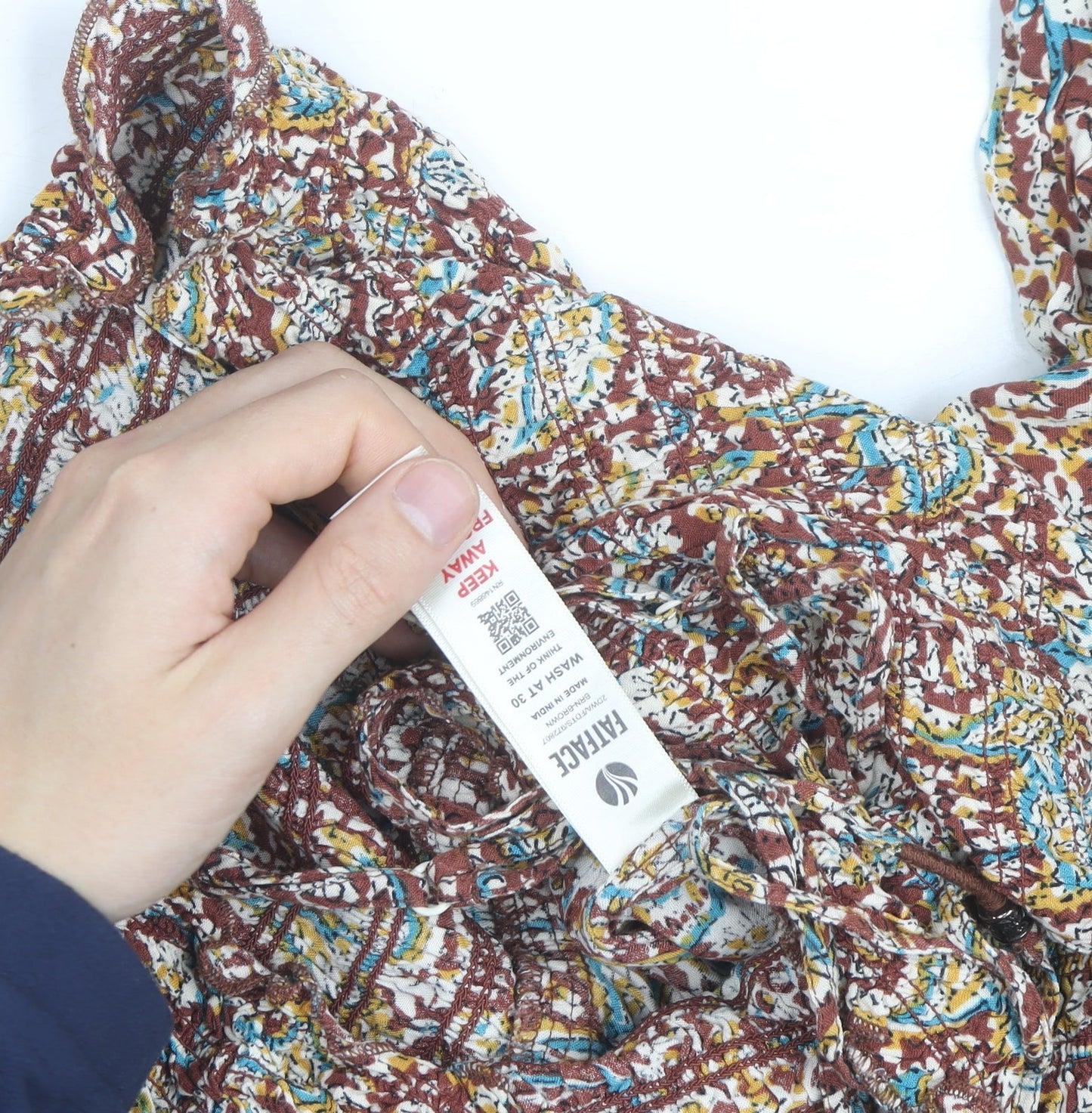 FatFace Womens Brown Paisley Harem Trousers Size 10 Elastic Waist
