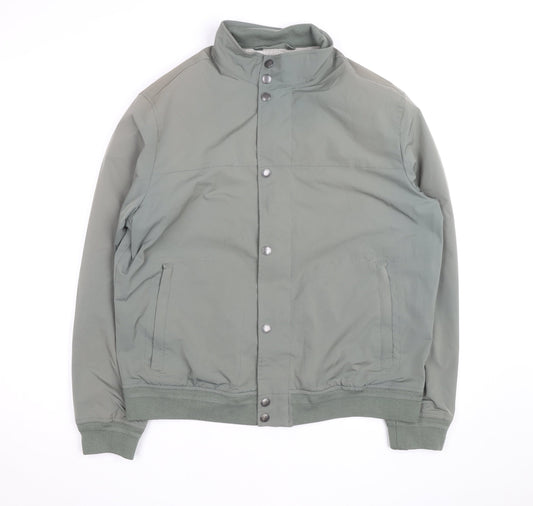 Marks and Spencer Men’s Green Bomber Jacket L Regular Polyester