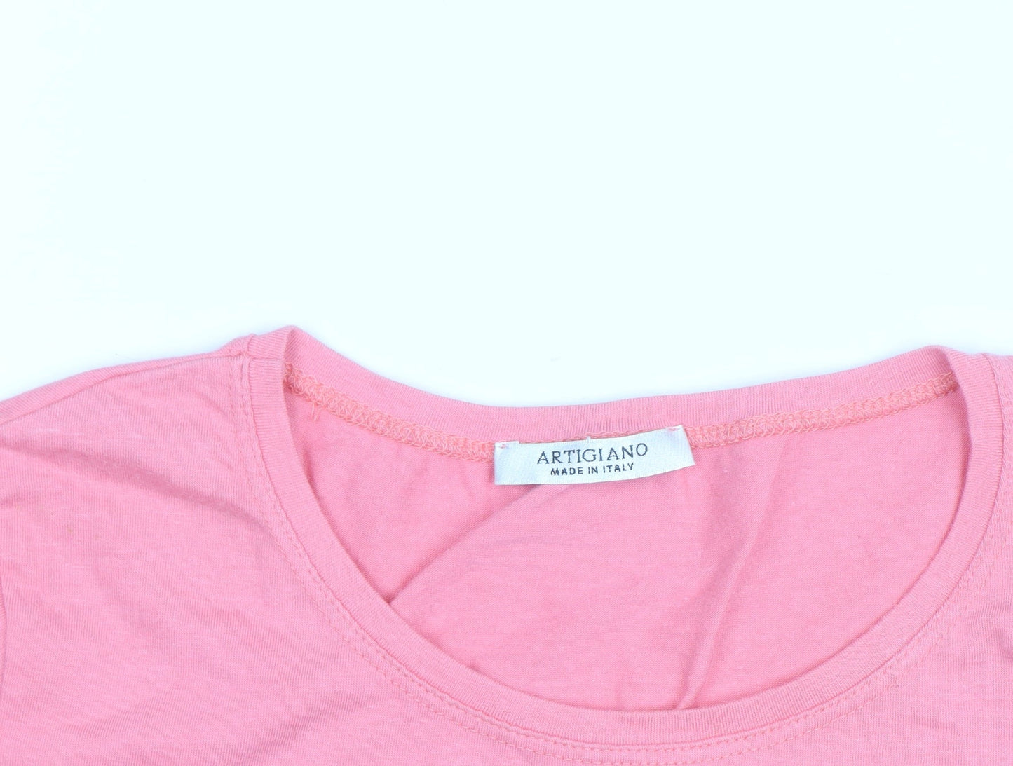 Artigiano Women Pink Long Sleeve Basic Jersey T-Shirt Size 10