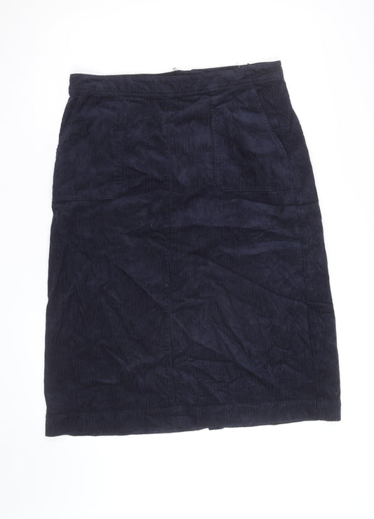 Marks and Spencer Women’s Blue Corduroy Pencil Skirt Size 12