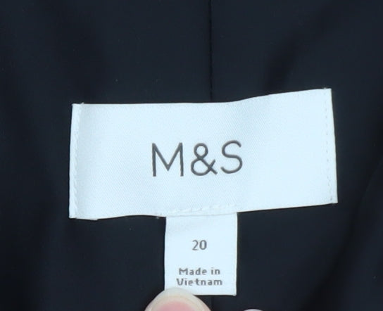 Marks and Spencer Women's Black Regular Fit One-Button Blazer Size 20