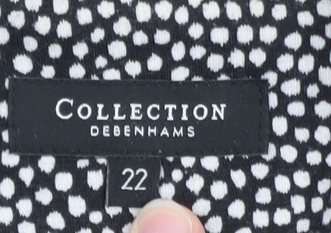 Debenhams Women’s Black White Spot Blazer Size 22 Regular Fit