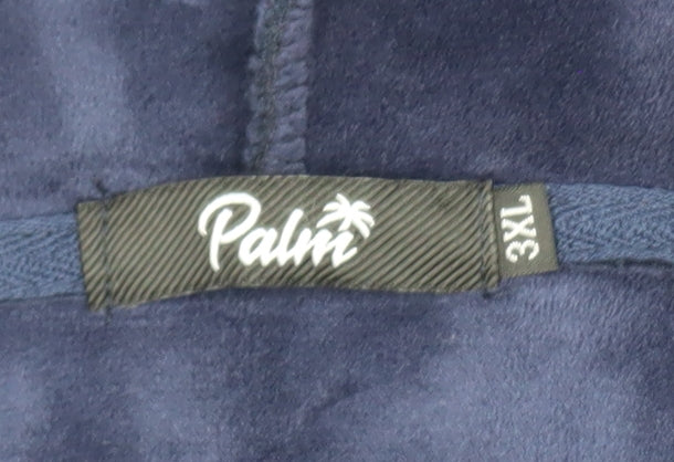 Palm Men's Blue 3XL Full Zip Hoodie Fleece Jacket