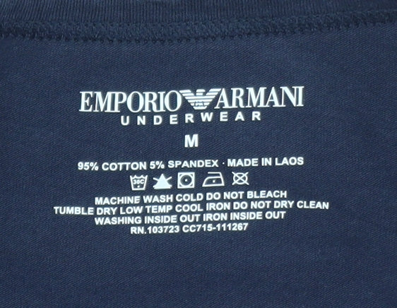 Emporio Armani Men's Blue Crew Neck Short Sleeve Designer T-Shirt M
