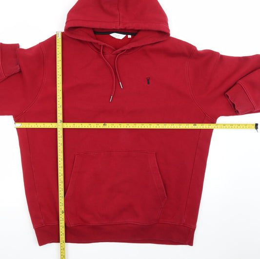 Next Men's Red Pullover Hoodie XL Cotton Blend Fleece