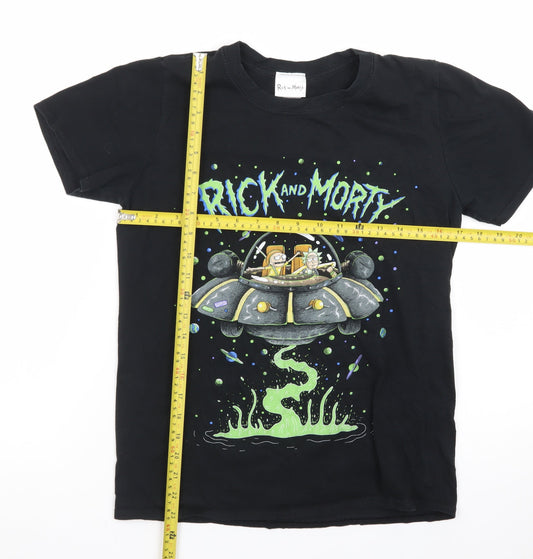 Rick and Morty Men’s Black Small Graphic Print T-Shirt
