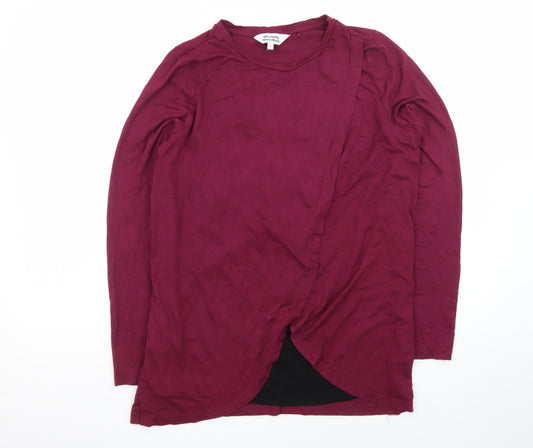 Blooming Marvellous Women's Red Wrap Long Sleeve Blouse Size S