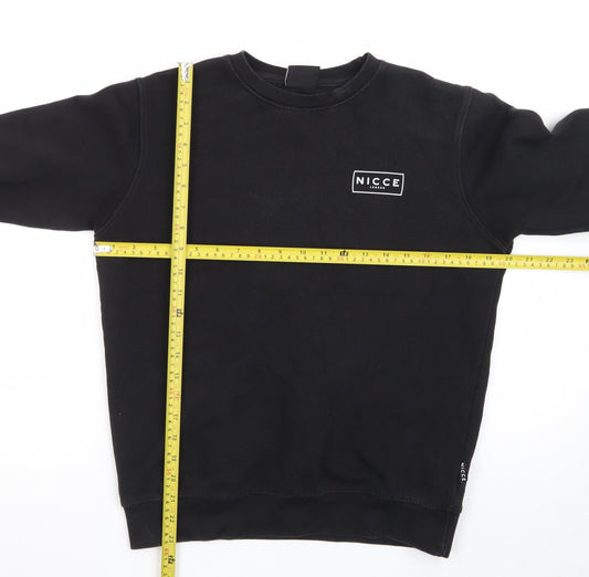Nicce Boys Black Regular Fit Logo Pullover Sweatshirt 13 Years