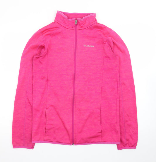 Columbia Women’s Pink Full Zip Fleece Jacket XL Lightweight Outdoor